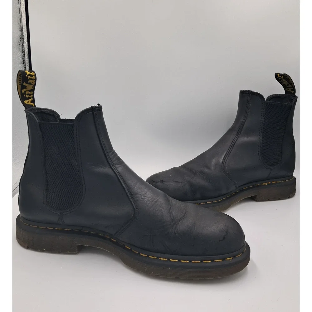 Size 12 - Dr Martens Chelsea Boots 2976 Slip Resistant Work Black - RETAIL $190